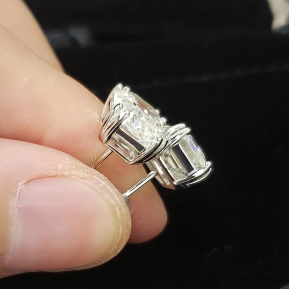 2ct Emerald Cut Studs - Picture 15 of 16